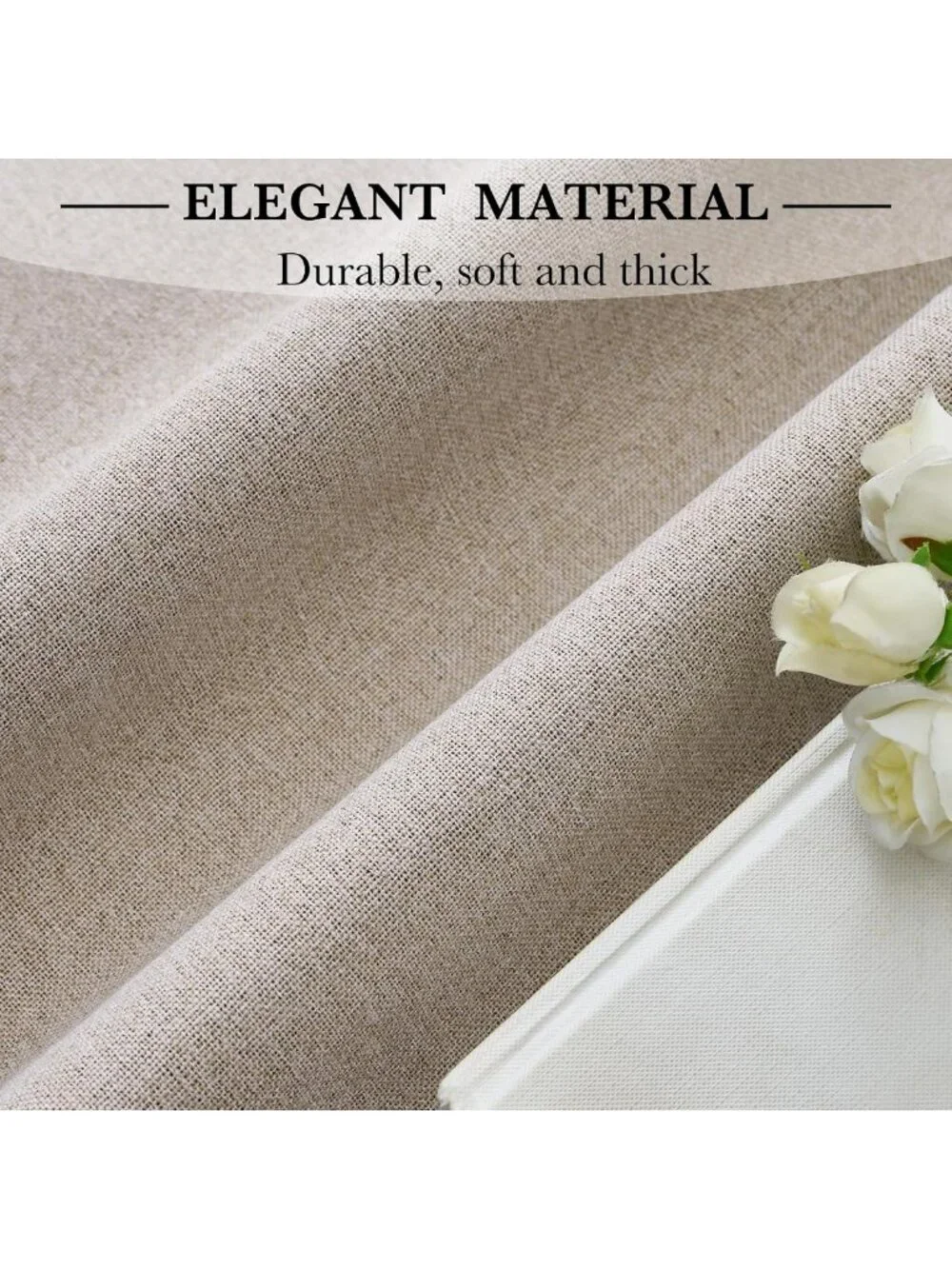 100% Blackout Linen Sliding Glass Door Curtains for Patio - Elegant Home Decor